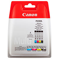 Canon CLI-571 Multipack Blkpatron (349 sider) Sort/Cyan/Magenta/Gul