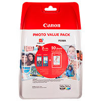 Canon PG-560XL/CL-561XL Multipack Blkpatron m/Fotopapir (50 sider) Sort/Cyan/Magenta/Gul