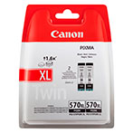 Canon PGI-570BKXL Inkjet Blkpatron (500 sider) Sort - 2pk