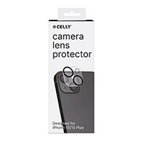 Celly Kamerabeskyttelse t/Phone 15/Plus (Hrdet Glas)