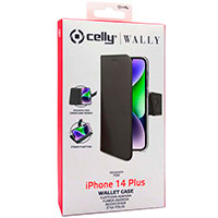 Celly Wallet iPhone 14 Plus Flip-Cover (3 kort) Sort