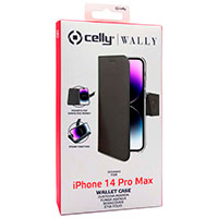 Celly Wallet iPhone 14 Pro Max Flip-Cover (3 kort) Sort
