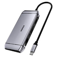 Choetech 9-i-1 4K HDMI, 100W PD og USB 3.0 USB-C Hub, Gr