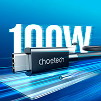 Choetech A3010 Thunderbolt 4 Kabel 100W - 0,8m (USB-C/USB-C) Sort