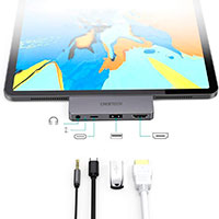 Choetech HUB-M13 4-i-1 Multifunktions Hub t/iPad Pro 60W (USB 2.0/USB-C/HDMI/3,5mm)