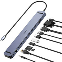 Choetech HUB-M20 USB 3.0 Dock 100W (USB 3.0/USB-C/HDMI/VGA/RJ45/Micro SD/3,5mm)