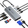 Choetech HUB-M26 12-i-1 Multifunktions Hub m/Display (USB-A/USB-C/HDMI/VGA/AUX/SD/TF/RJ45)