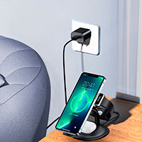 Choetech T587-F 3-i-1  Ladestation 15W (iPhone/Airpods/Apple Watch) Sort