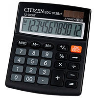 Citizen SDC-812NR Lommeregner m/Solcellebatteri (12 cifre)