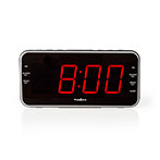 Clockradio vækkeur m/store tal (1,8tm rød LED) Sort - Nedis