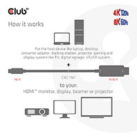 Club 3D CAC-1187 Videoadapterkabel - 1,8m (HDMI/Mini DisplayPort)
