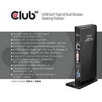 Club 3D SenseVision USB3 Dual Display Dock (9 port)