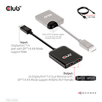 Club3D DisplayPort til 2xDisplayPort - 4K (Dual monitor)