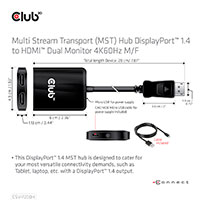 Club3D DisplayPort til 2xHDMI adapter - 4K (Dual monitor)