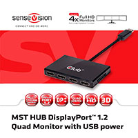 Club3D DisplayPort til 4xDisplayPort - 1080p (Quad monitor)