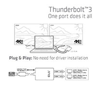 Club3D Thunderbolt 3 til 2xHDMI - 4K (Dual monitor)