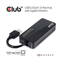 Club3D USB 3.0 Netvrkskort 1000Mbps m/USB Hub (3xUSB)