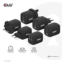 Club3D USB 3.0 Rejselader PD 65W (2xUSB-C/USB-A)