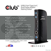 Club3D USB 3.2 Dock (USB 3.2/DP/LAN/Audio)
