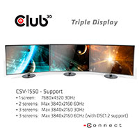 Club3D USB-C til 3xDisplayPort adapter - 4K (Triple monitor)