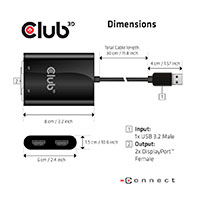 Club3D USB Grafikkort til 2xHDMI - 4K (Dual monitor)