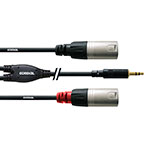 Cordial Jack til XLR Kabel Stereo - 3,5m (3,5mm Han/2xXLR Han)