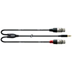 Cordial Minijack til XLR Y-kabel Stereo - 1,8m (3,5mm Han/2xXLR Hun)