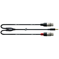 Cordial Minijack til XLR Y-kabel Stereo - 1,8m (3,5mm Han/2xXLR Hun)