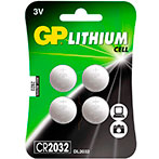 CR2032 knapcelle batterier 3V (Lithium) GP - 4-Pack