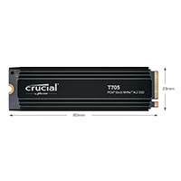 Crucial T705 SSD Harddisk m/Kl 2TB - M.2 PCIe 5.0 (NVMe)