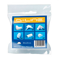 D-Line Kabelkanal Adapter Kit (30x15mm) Hvid - 10-Pack