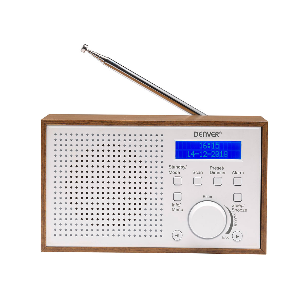 kontrast Smadre Spiritus DAB+ radio (alarm/FM) Hvid - Denver DAB-46