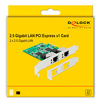 DeLock PCI-Express Netvrkskort 2,5 Gbps (2x RJ45)
