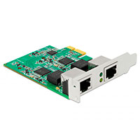 DeLock PCI-Express Netvrkskort 2,5 Gbps (2x RJ45)