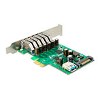 DeLock PCIe Kort m/6x USB-A porte (+1x intern)