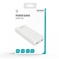 Deltaco 10,5W Powerbank 20.000mAh (USB-A/USB-C)