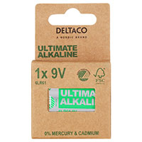 Deltaco 9V Batteri Ultimate Alkaline - 1pk