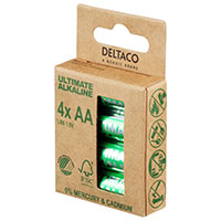 Deltaco AA Batterier Ultimate Alkaline - 4-pack