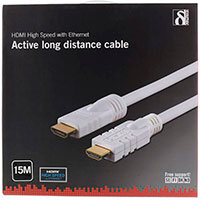 Deltaco Aktivt HDMI Kabel - 15m (Hvid)