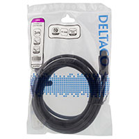 Deltaco DisplayPort 1,2 Kabel - 3m (4K UHD) Sort