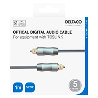 Deltaco High End Toslink Optisk Kabel Digital Audio (1m)