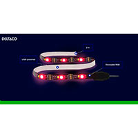 Deltaco Smart Bluetooth LED Strip m/RGB - 2m (USB)
