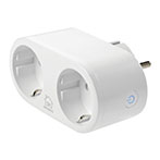 Deltaco Smart WiFi Dobbelt Stikudtag m/Energimåler (13A/2400W)
