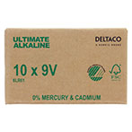 Deltaco Ultimate 9V Batterier (Alkaline) 10-pack