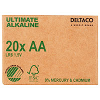 Deltaco Ultimate AA Batterier (Alkaline) 20-pack