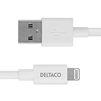 Deltaco USB-A til Lightning Kabel - 1m (MFi) Hvid