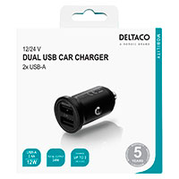 Deltaco USB Billader 24W (2xUSB-A)