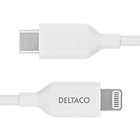 Deltaco USB-C til Lightning Kabel - 2m (MFi) Hvid