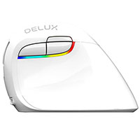 Delux M618Mini Vertical Mus m/RGB (2400DPI) Hvid