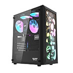 DeskFlash DK180 Graffiti PC Kabinet (ATX/M-ATX/ITX) Sort